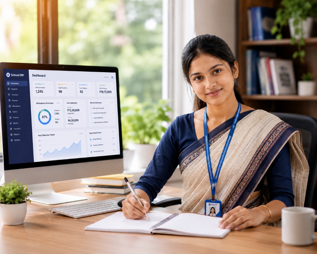 Rentic School ERP System Admin Dashboard
